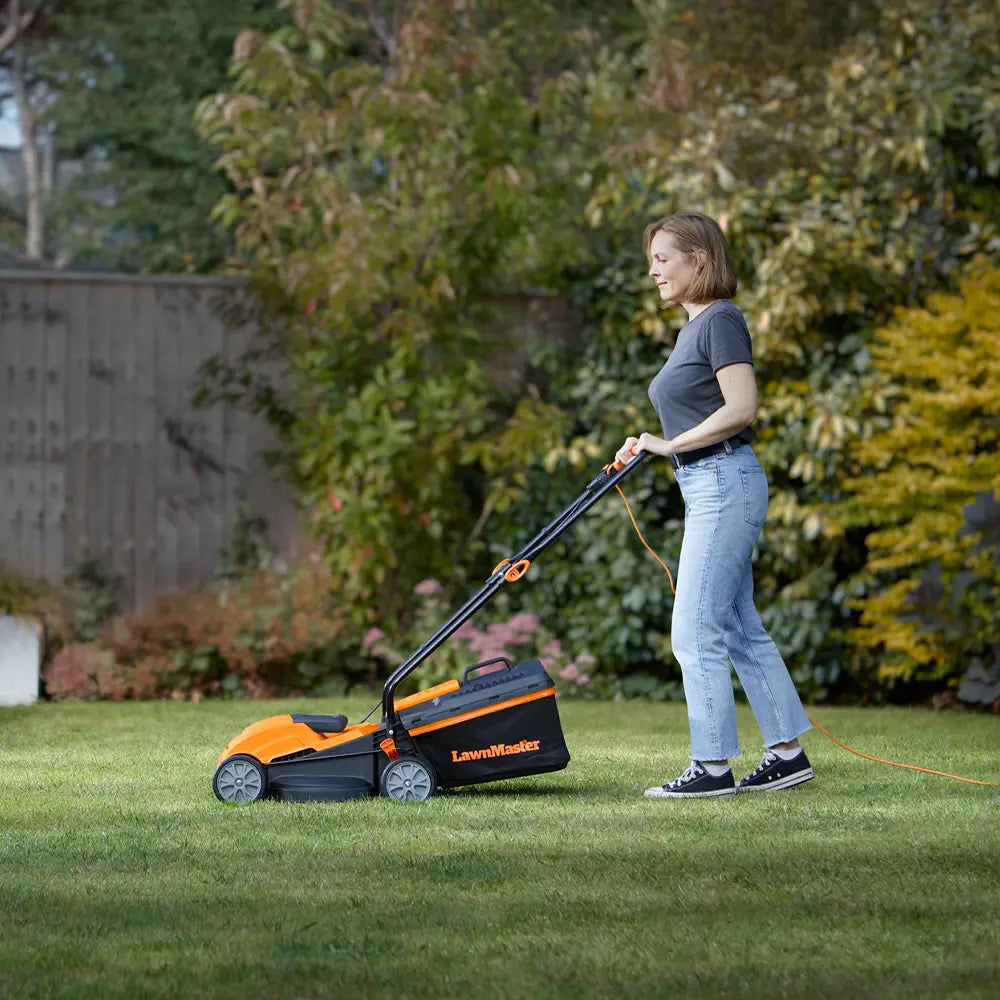 LawnMaster 32cm Electric Lawn Mower on Irish Lawn