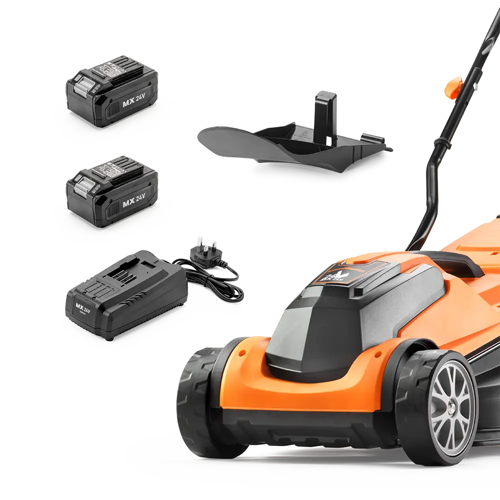 LawnMaster 24V 34cm Cordless Lawn Mower by Cleva Ireland in box