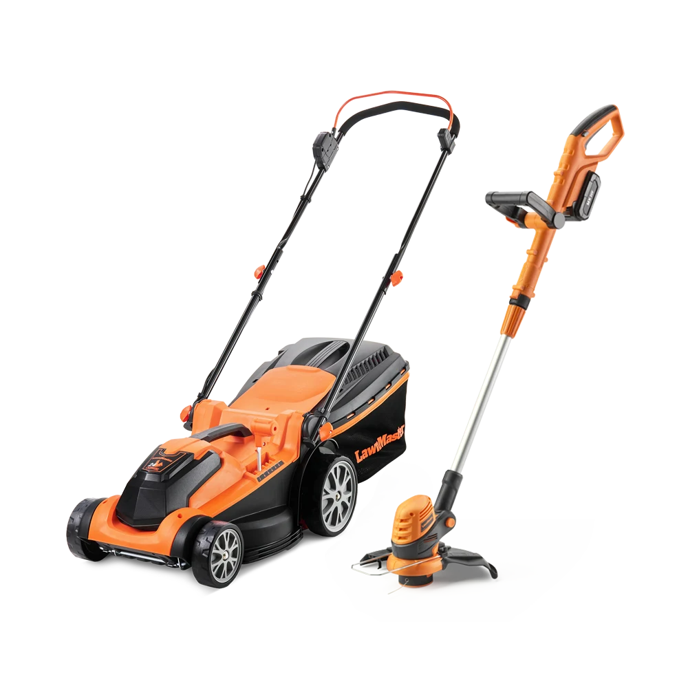 LawnMaster MX 24V 37cm | Cordless Lawn Mower Trimmer Set with Spare Battery