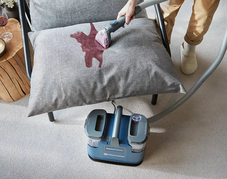 Vacmaster EasyClean Up SCB0501 Carpet Cleaner on lounge chair