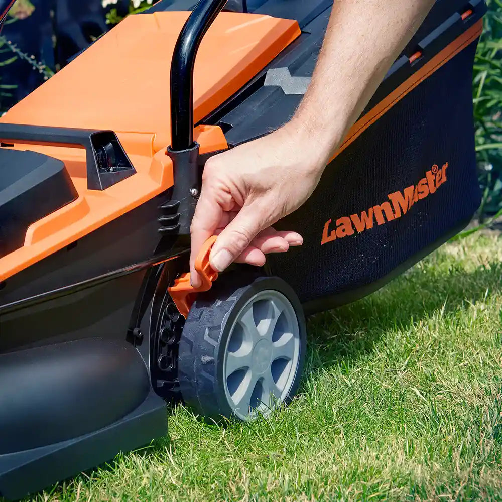LawnMaster MX 24V 32cm Lawn Mower Cutting Height Adjustment