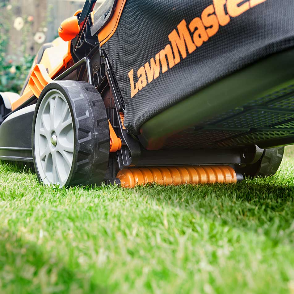 LawnMaster 24V Cordless Mower is a bestselling mower with a rear roller - ideal for Irish gardens