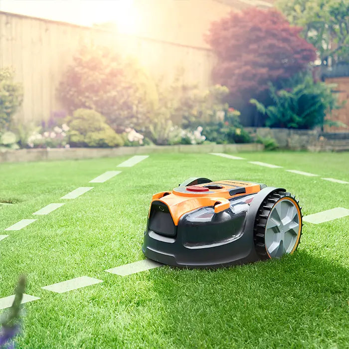 LawnMaster Robot OcuMow Mower in an Irish Garden