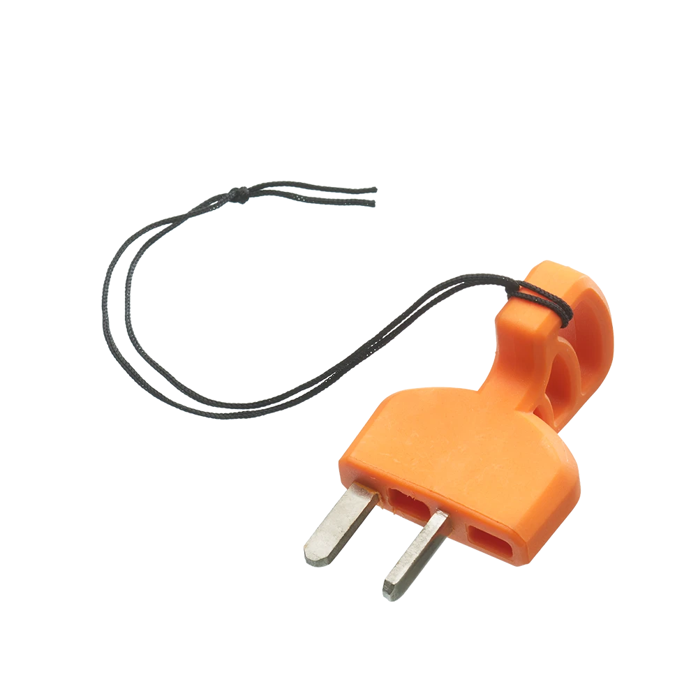 Genuine LawnMaster replacement safety key for LawnMaster Cordless Mowers CLMF2434G and CLMF2437G. Ensure the mower cannot be started accidentally by removing the safety key. Part number 211062112