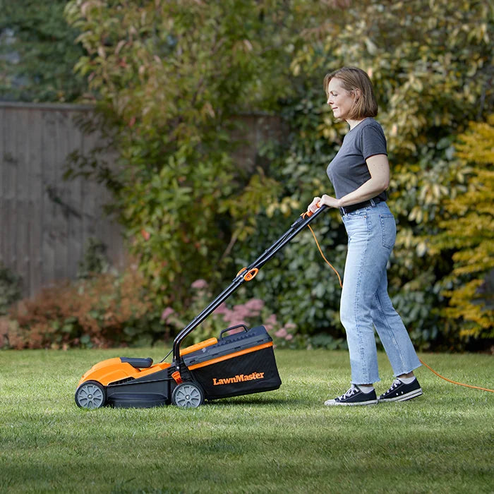 LawnMaster 32cm Electric Lawn Mower on Irish Lawn