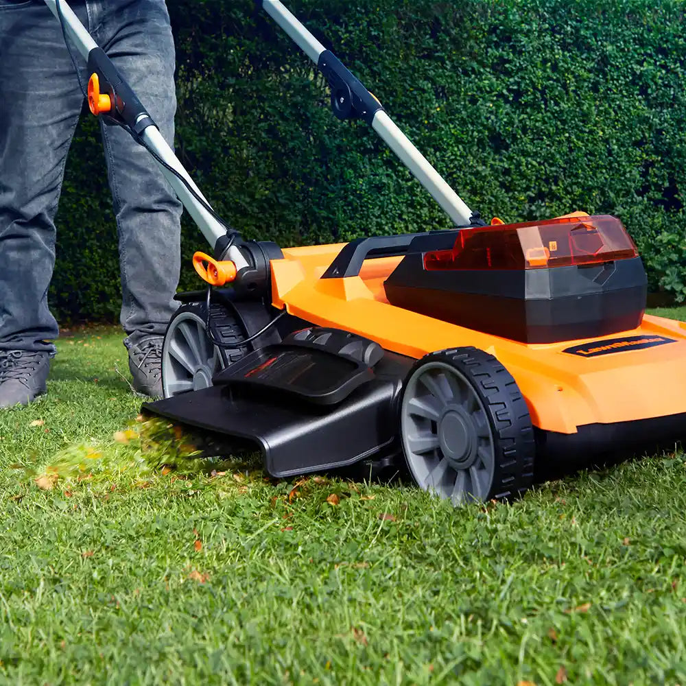 LawnMaster 48V 46cm Lawn Mower with side eject for clippings Irish garden