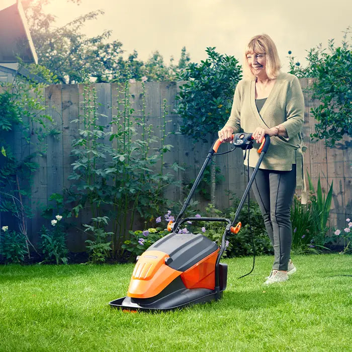 LawnMaster 33cm Hover Collect Mower on Irish Grass
