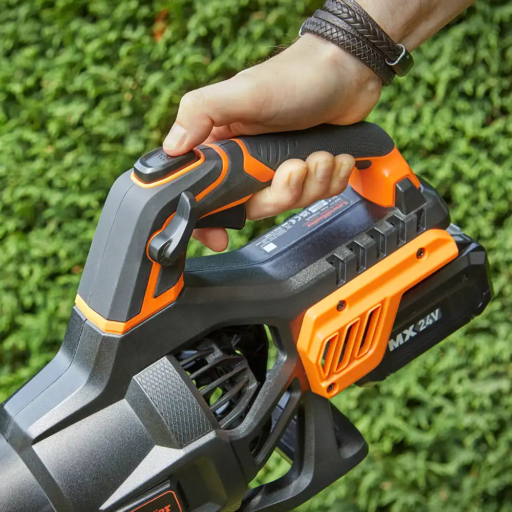 LawnMaster MX 24V Cordless Leaf Blower Turbo Mode
