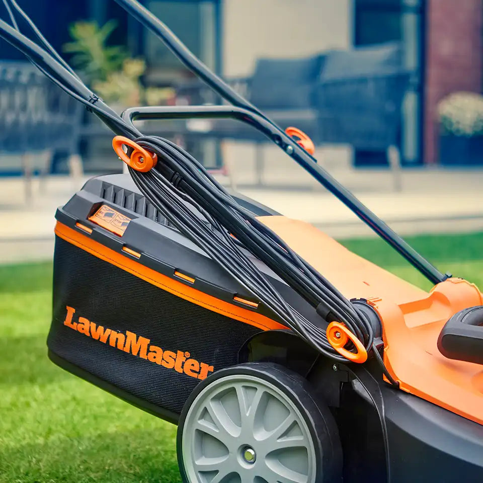 LawnMaster 1800W 40cm Electric Lawnmower Cable tidy MEB1840M COMBO