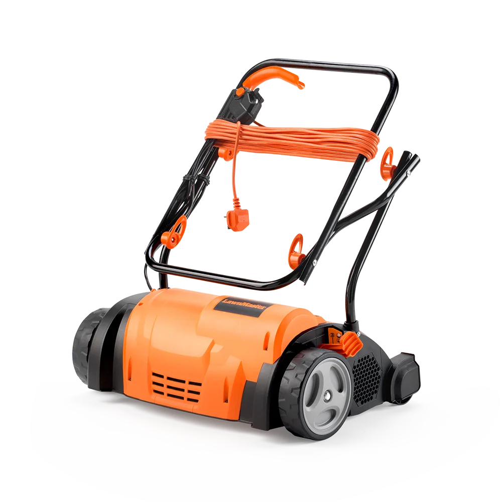 Compact LawnMaster Electric Scarifier with folding handles