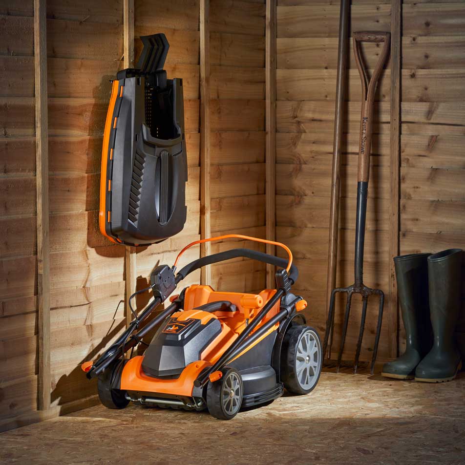 Cordless_Lawn_Mower_24V_37cm_Twinpack_LawnMaster_Stored