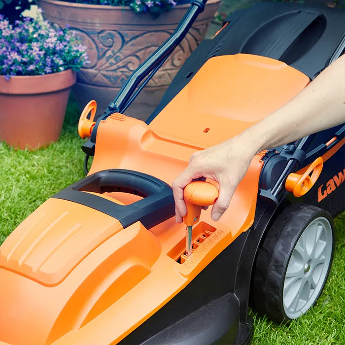 LawnMaster 37cm Electric Mower with Cutting Heights