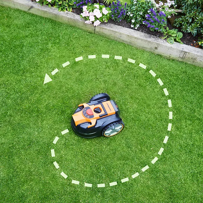 LawnMaster VBRM16 OcuMow Robot Mower Spot Cutting on an Irish Lawn