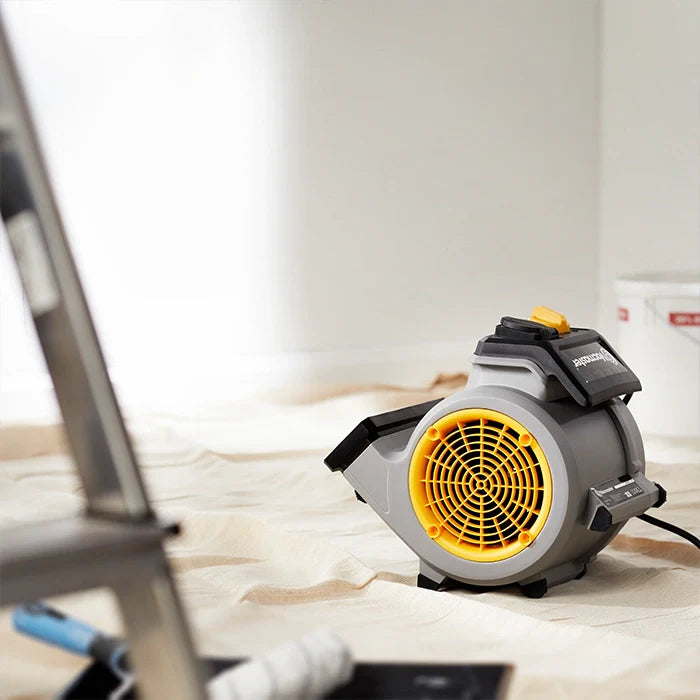 Vacmaster Air Movers drying a wall