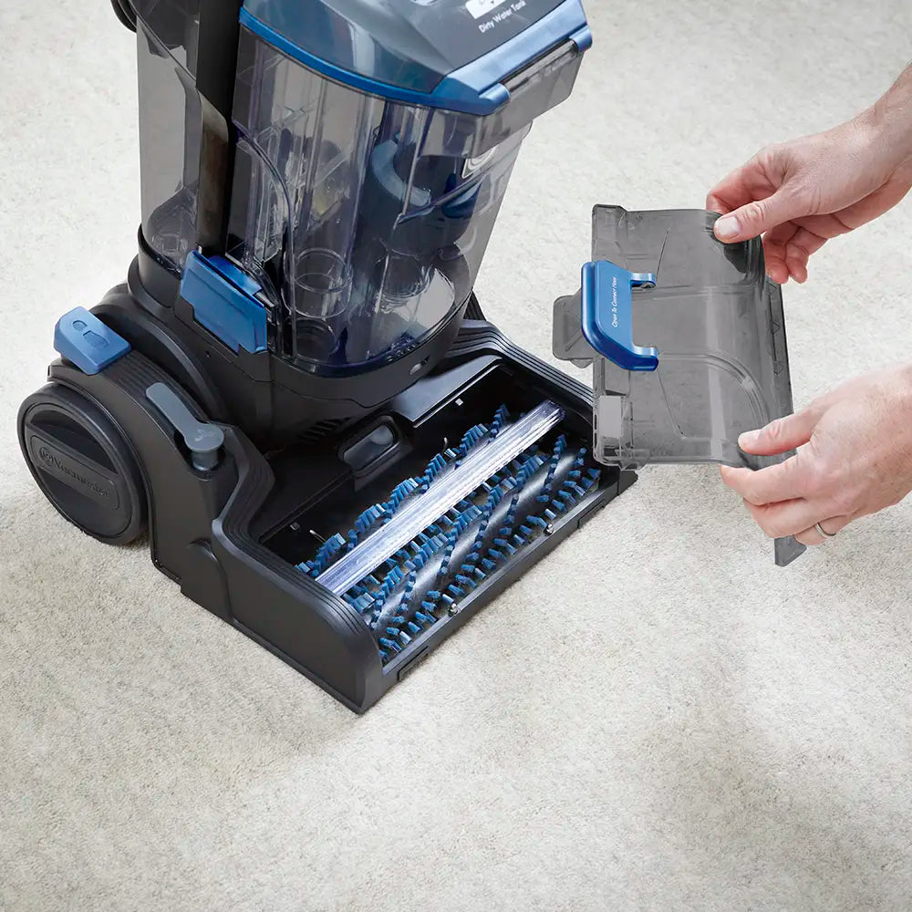 Vacmaster CA0701UK EasyClean UCM Home Carpet Cleaner Easy to Clean Brush Roll cover being removed
