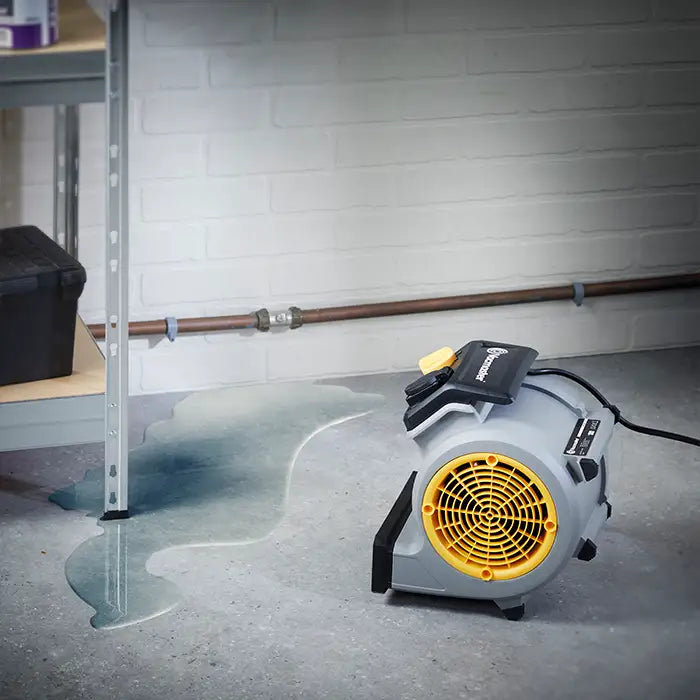 Vacmaster Floor Fan with 3 Tilt Positions in a Irish Garage