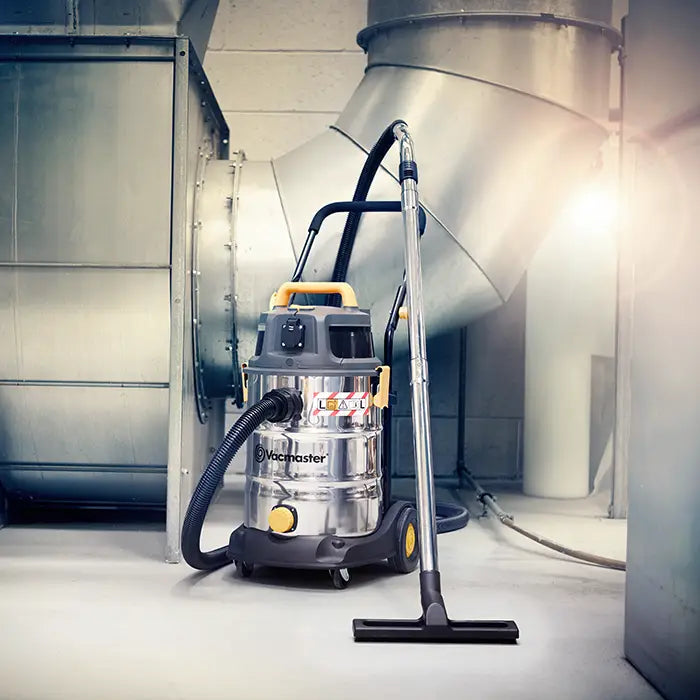 The Vacmaster L30 wet vac with 1600-watt twin fan motor in factory site